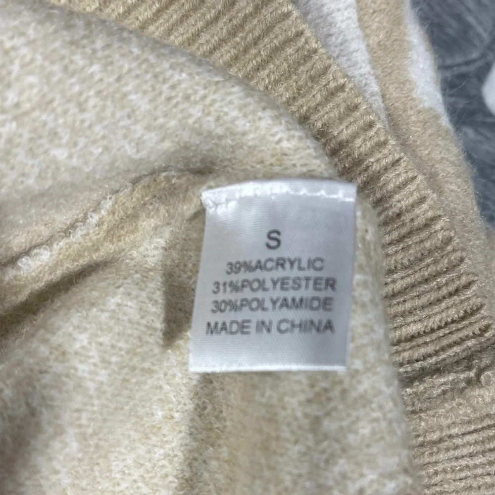 Salty wave Beige White bow Sweater women’s small